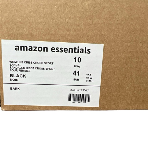 NIB Amazon Essentials Criss Cross Sport Sandals Size 10 Black - Picture 5 of 5